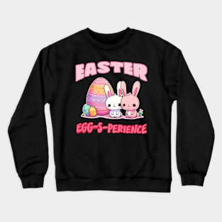 Easter Egg-s-perience: Whimsical Bunnies in Pink and White Crewneck Sweatshirt